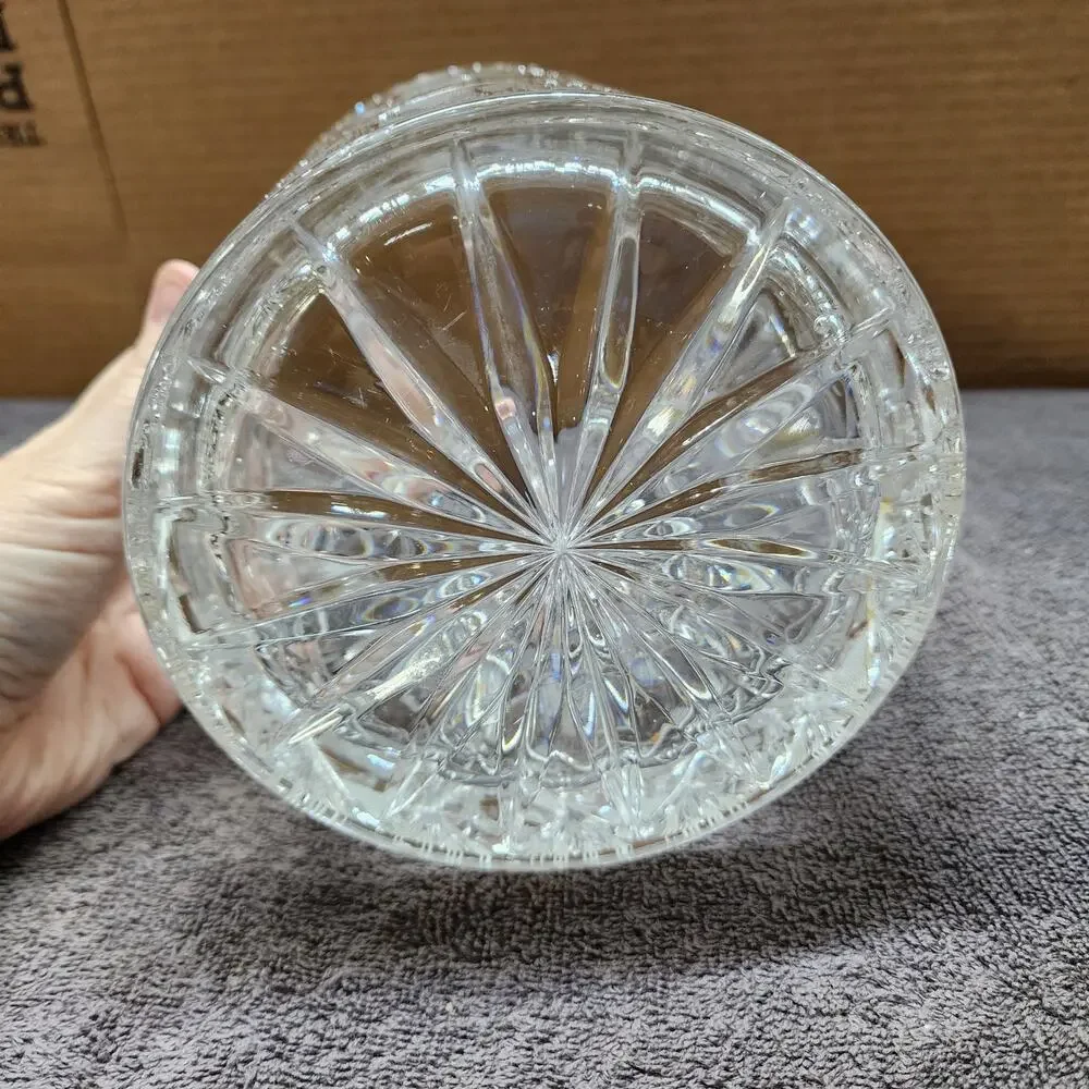 Heavy Cut Crystal dish no lid Vase Ice Buket Home Decor V